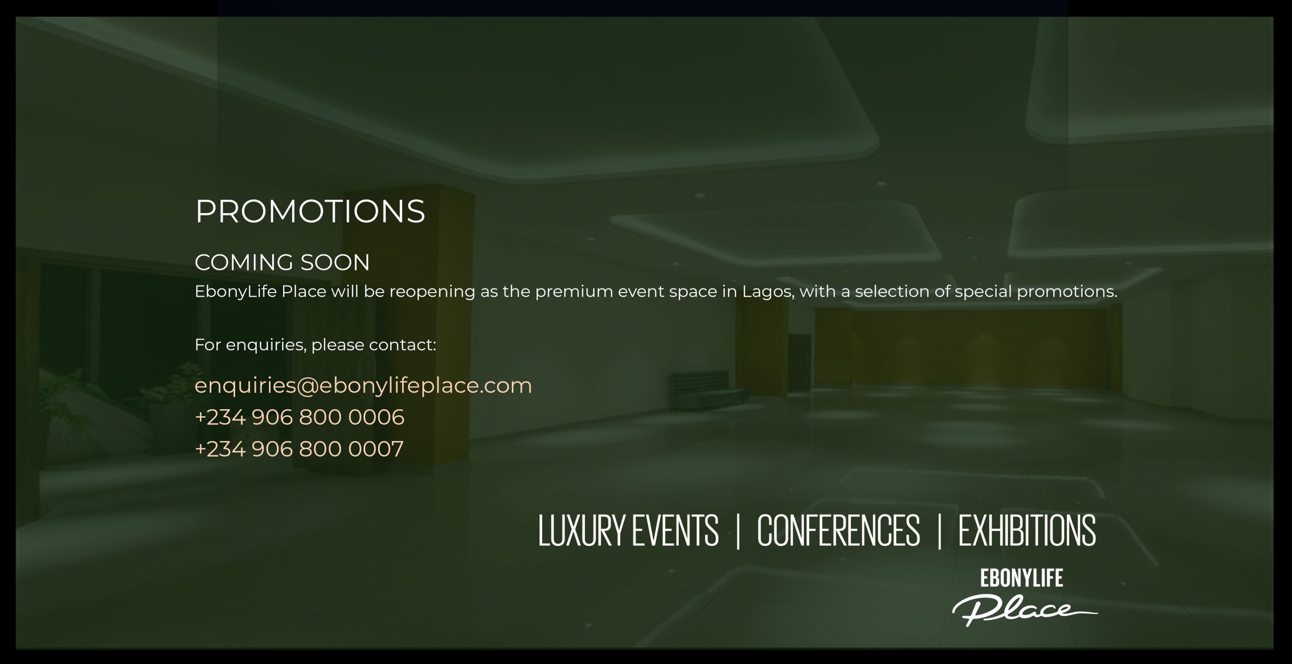 Luxury Events Coming Soon